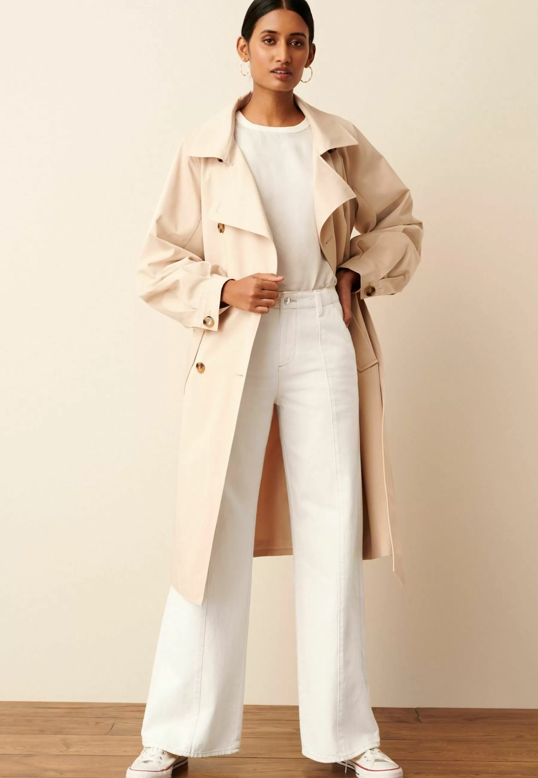 Balloon Sleeve Belted Trench Coat - Trench | Next Hot