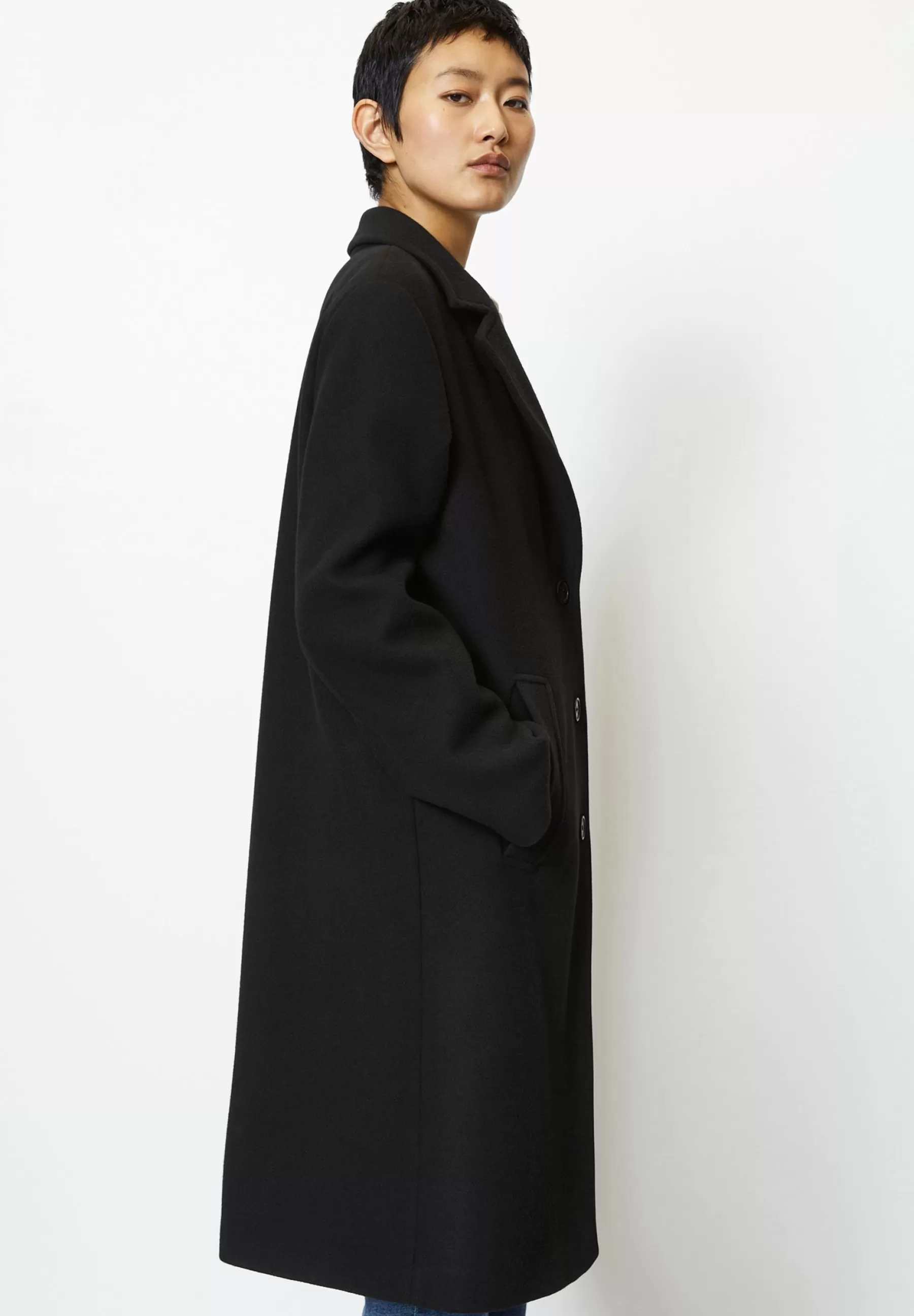Blend Single Breasted Lapel Collar Lined Flap Poc - Manteau Classique | Marc O'Polo Shop