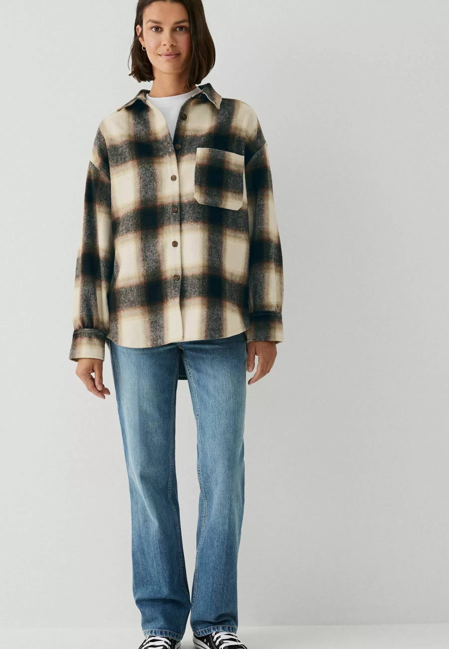 Check Long Sleeve - Manteau Court | Next Hot