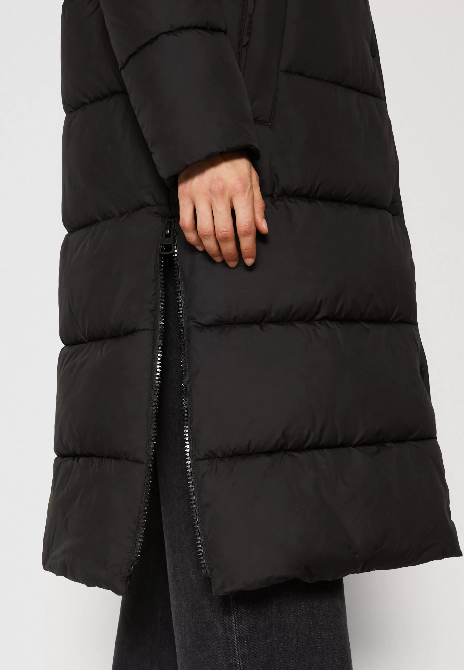 Femme Marc O'Polo Coat Side Slits With Hood Zipper And Pressbuttons - Manteau D'Hiver