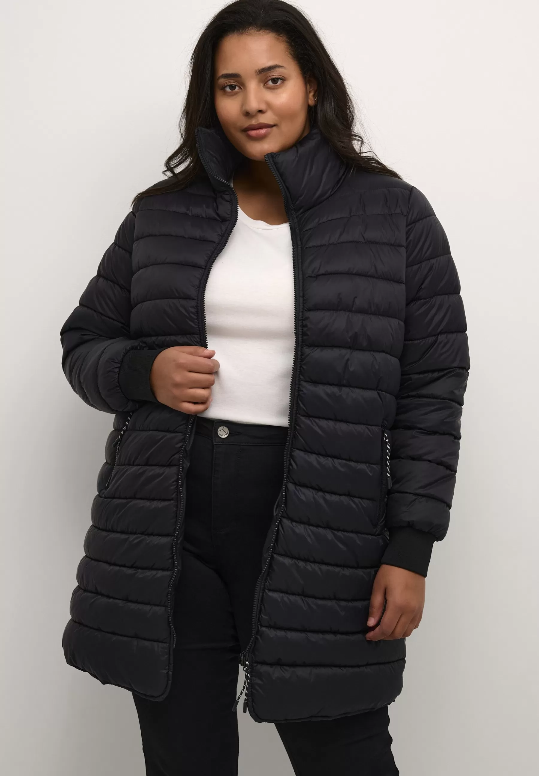 Femme Kaffe Curve Curve Kclina Long - Manteau D'Hiver