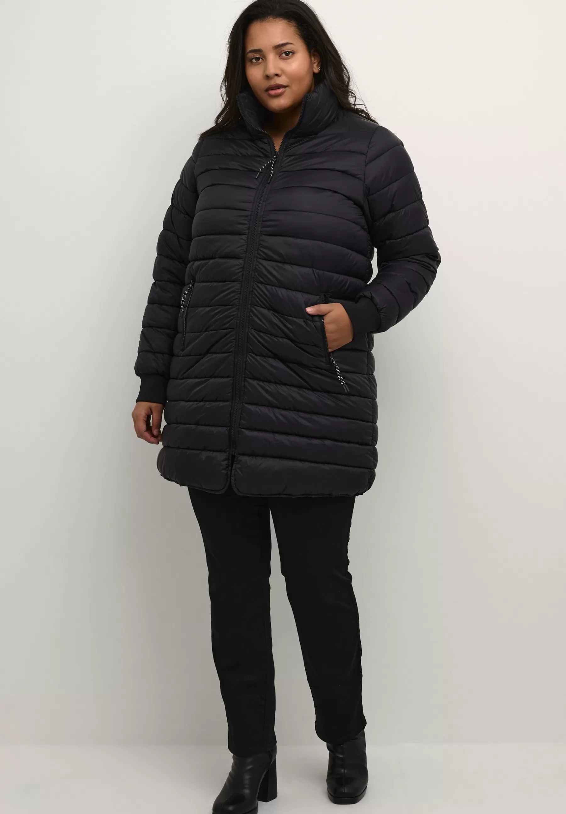 Femme Kaffe Curve Curve Kclina Long - Manteau D'Hiver