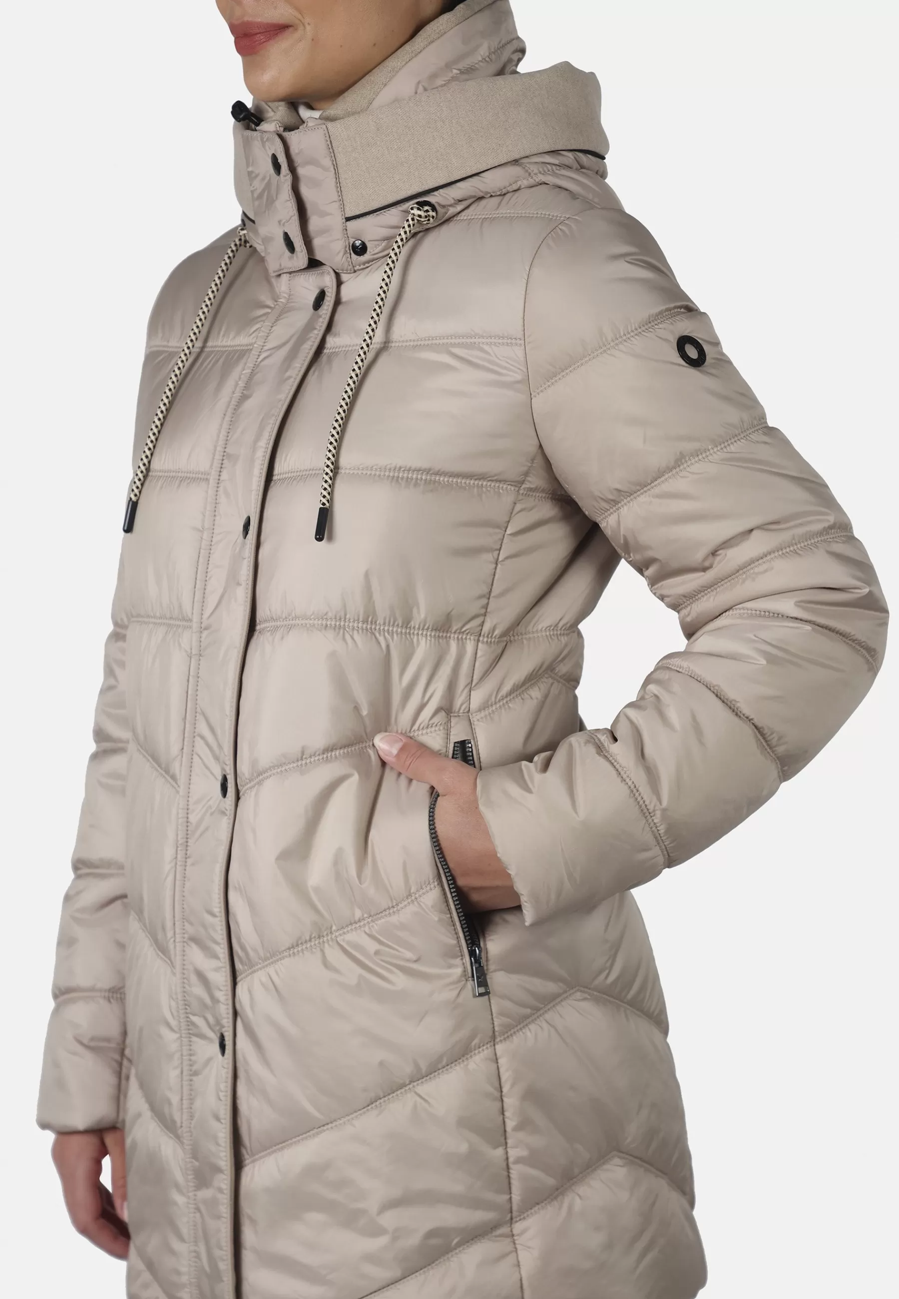 Femme FUCHS SCHMITT Gesteppte City Mit Abnehmbarer Kapuze Verdeckter Reissverschluss Weather Protection - Manteau D'Hiver