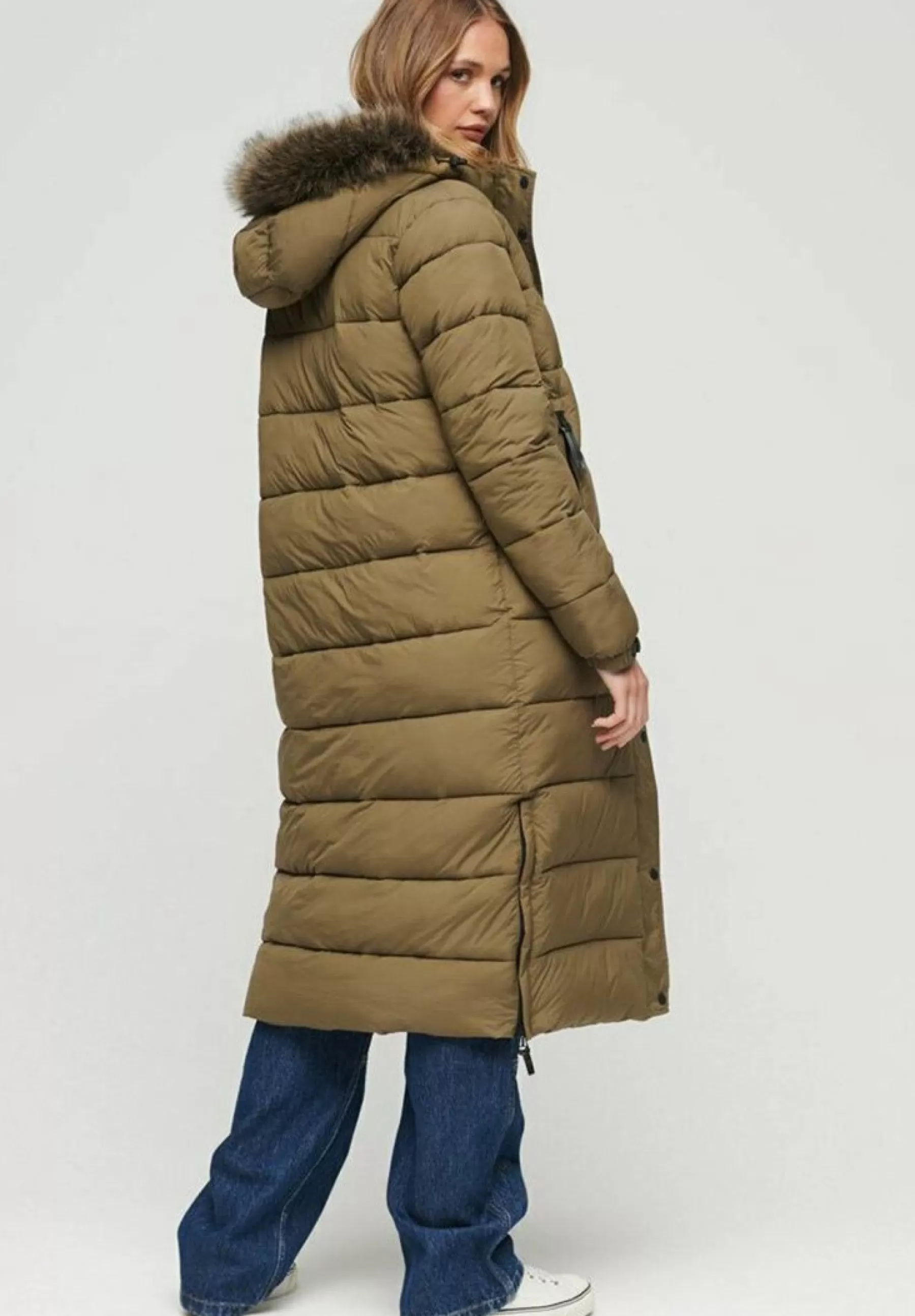 Femme Superdry Hooded Longline Puffer - Manteau D'Hiver