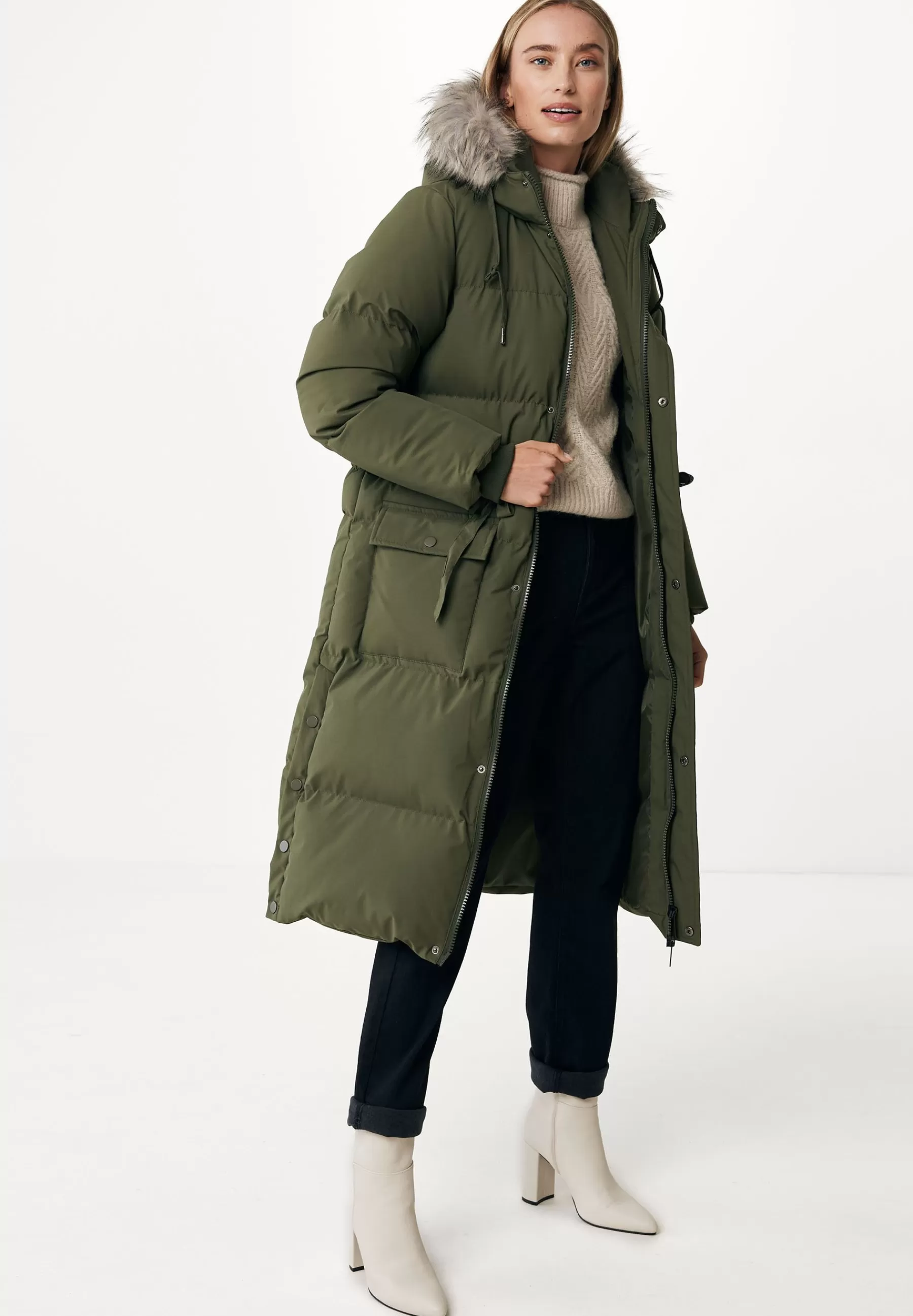 Femme Mexx Hooded With Removable Fur Collar - Manteau D'Hiver