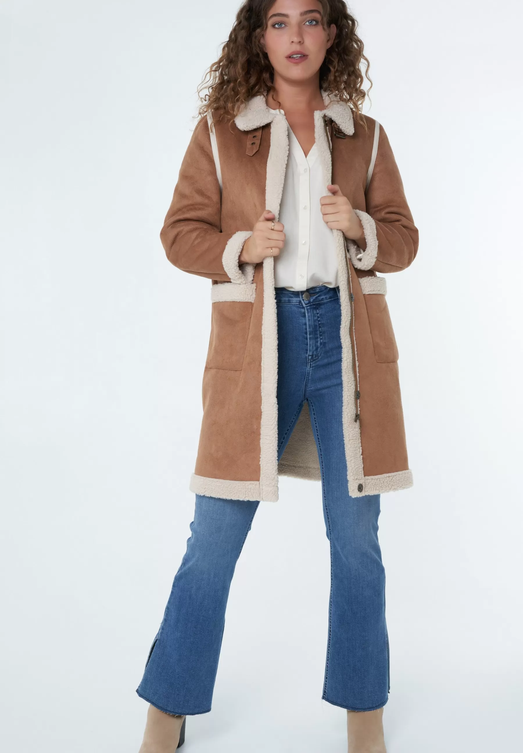 Femme MS Mode Jas Lammy - Manteau D'Hiver