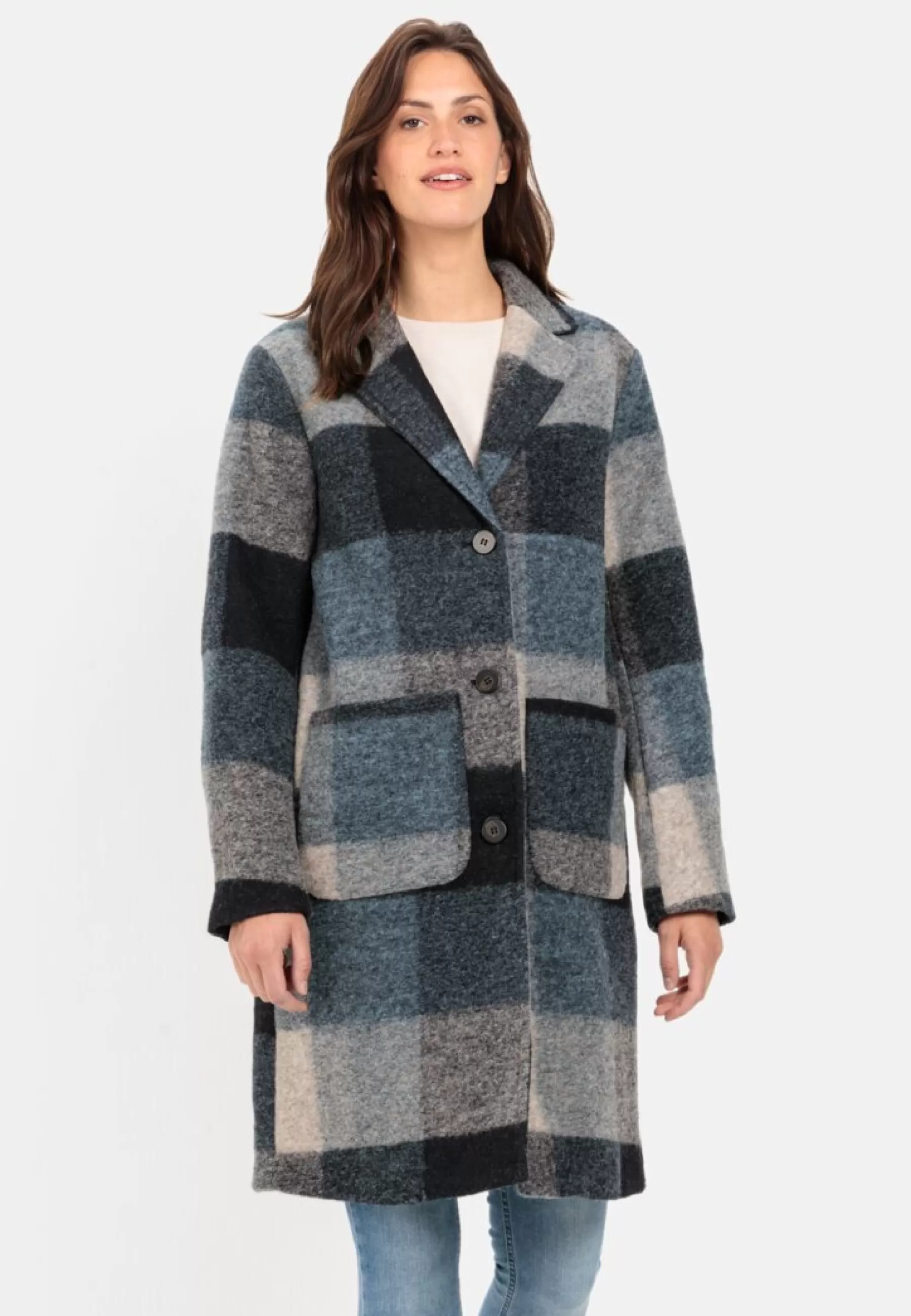 Femme camel active Karierter - Manteau Classique