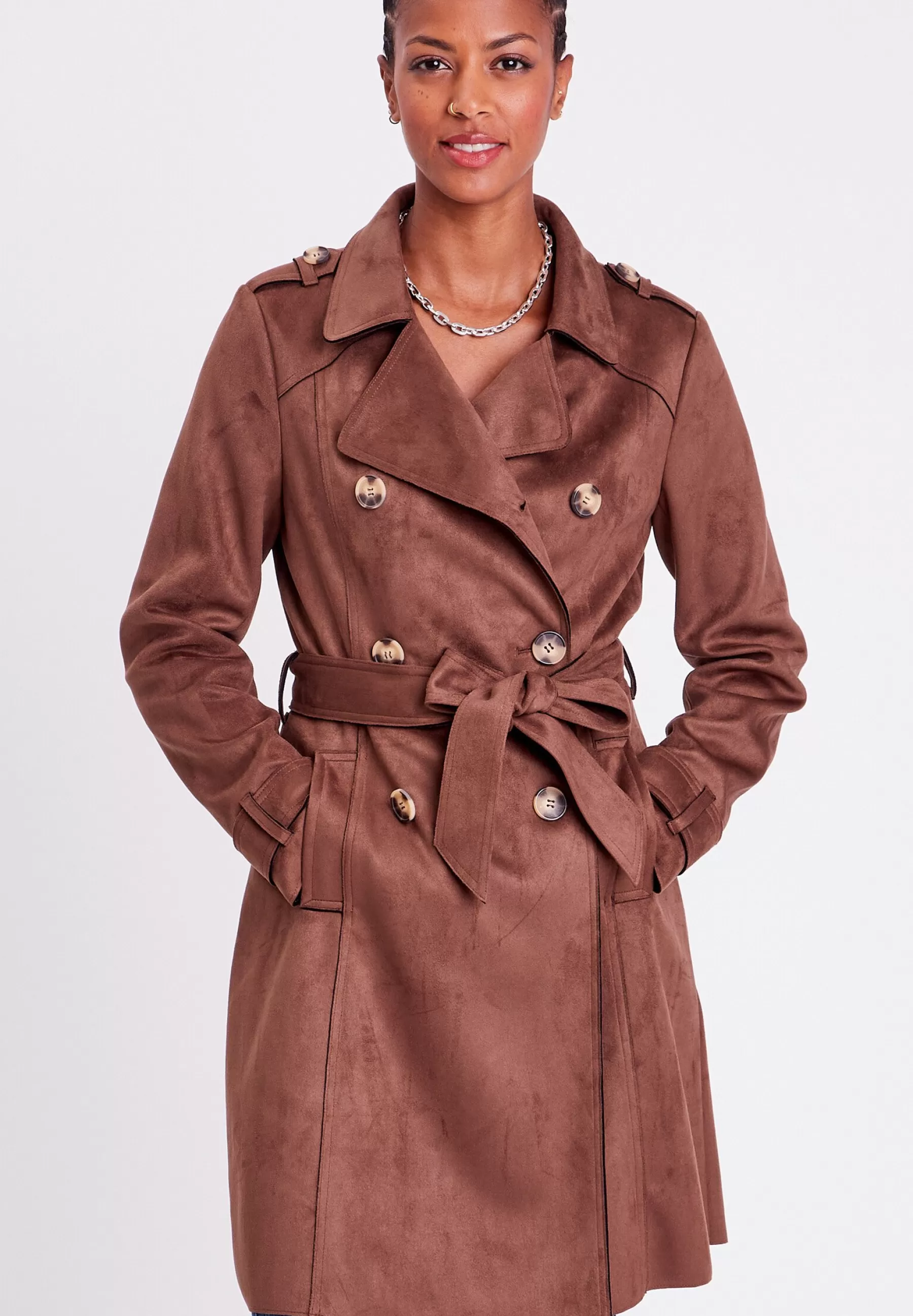 Langer Aus Mit Knopfen - Trench | Cache Cache Outlet