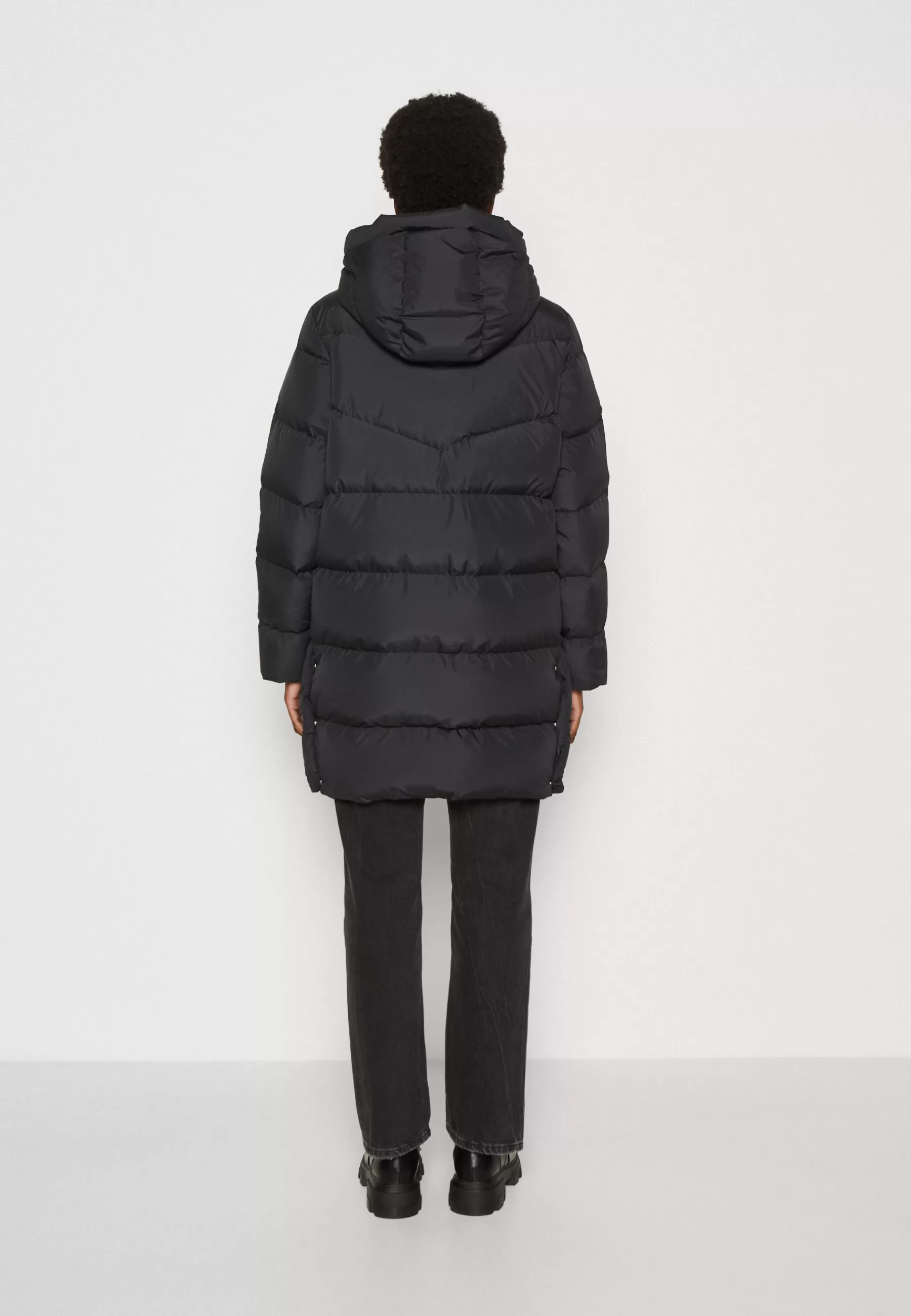 Femme Marc O'Polo DENIM Midi Responsible Puffer With Hood Welt Pockets Sideseam Slits - Doudoune