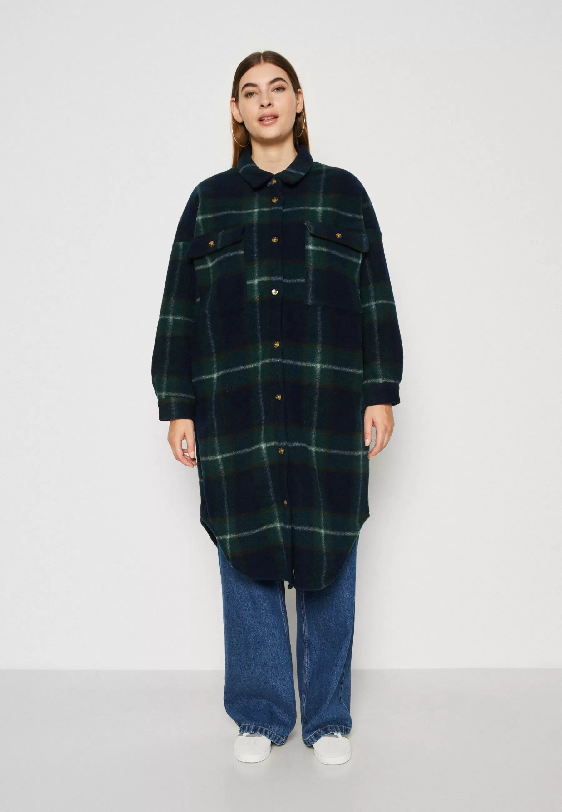 Nmjonas Long Shacket Curve - Manteau Classique | Noisy May Curve Cheap