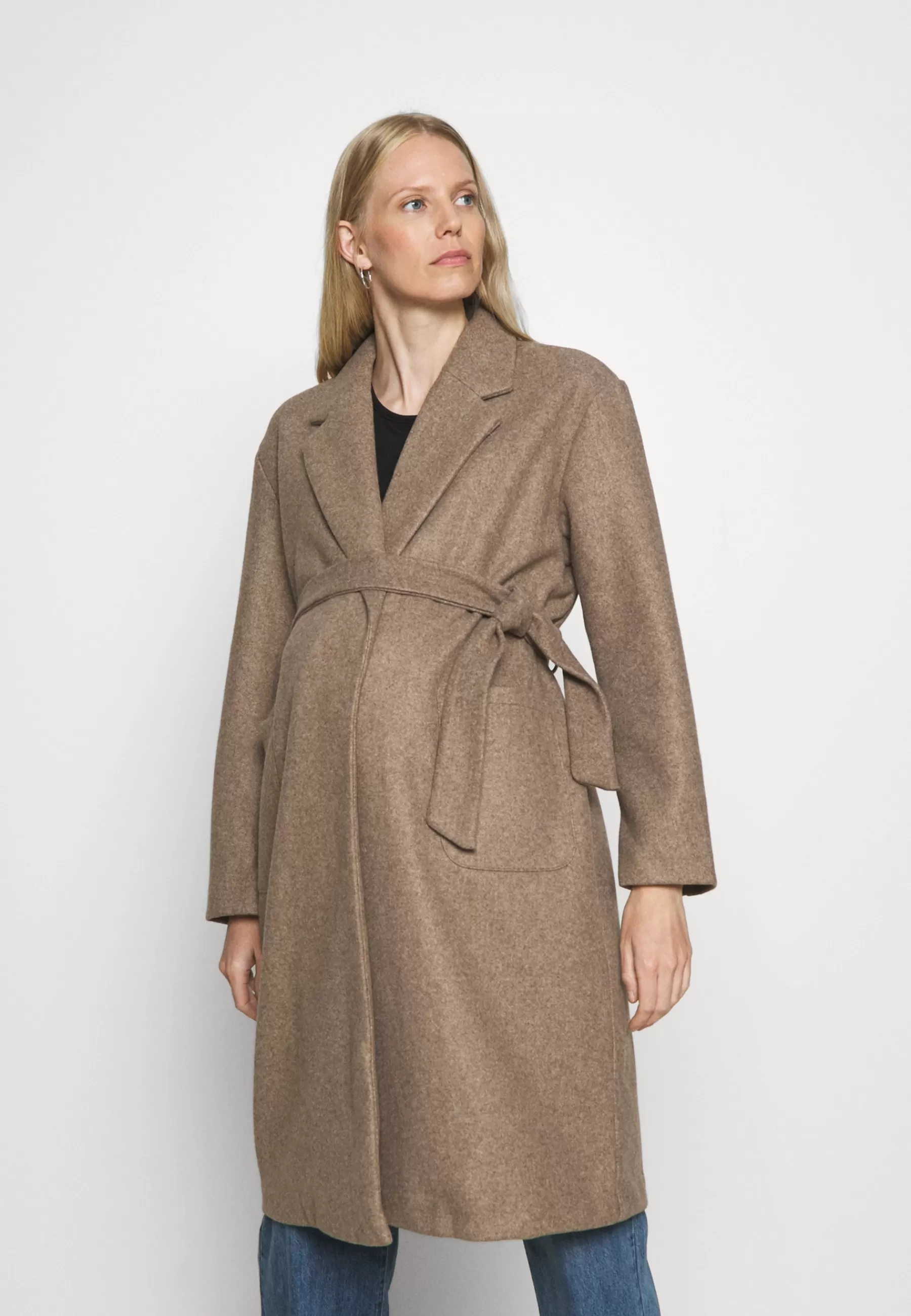 Olmtrillion Long Belt Coatigan - Manteau Classique | ONLY MATERNITY Shop