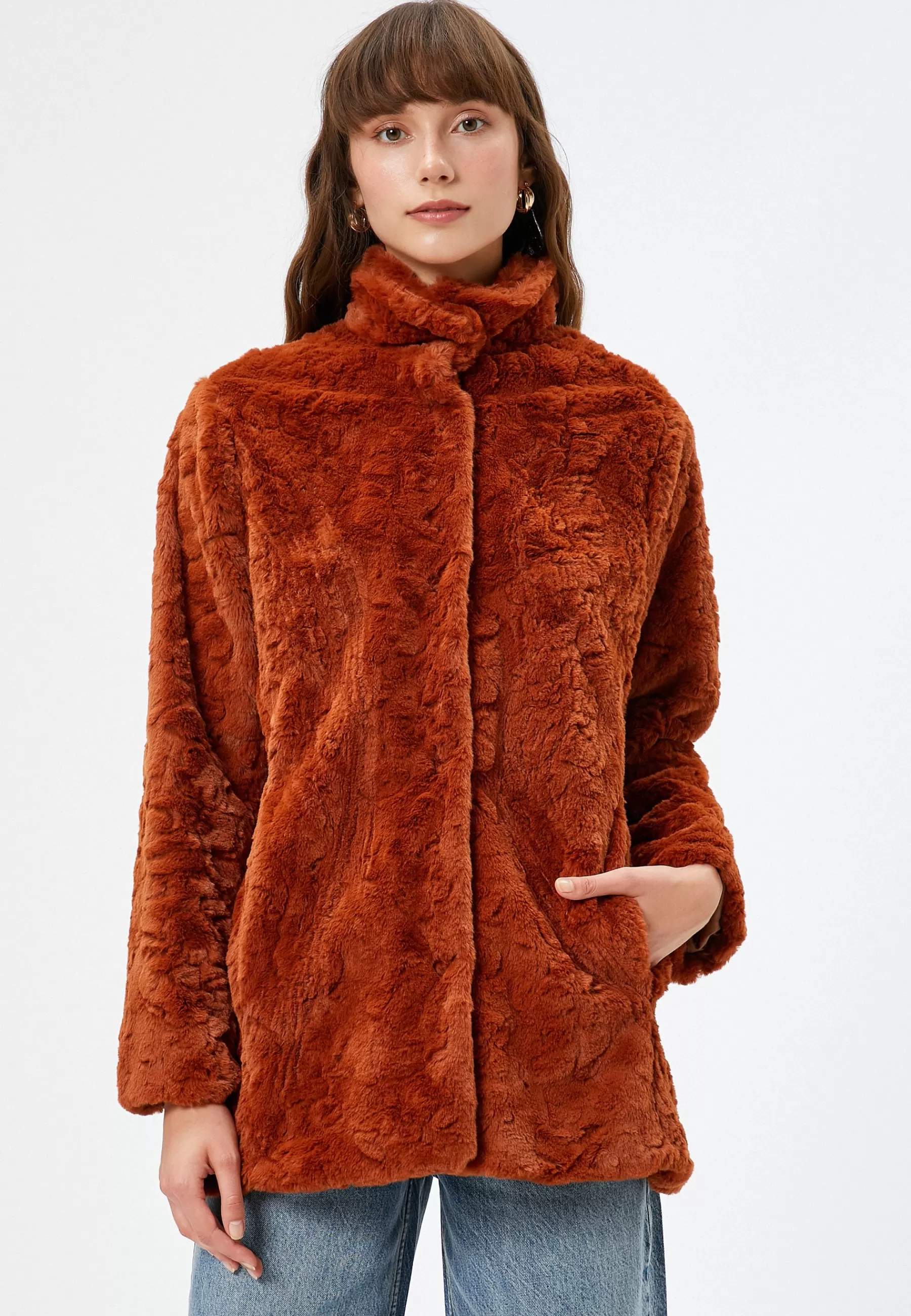 Femme Koton Pocket Detail High Neck - Manteau D'Hiver