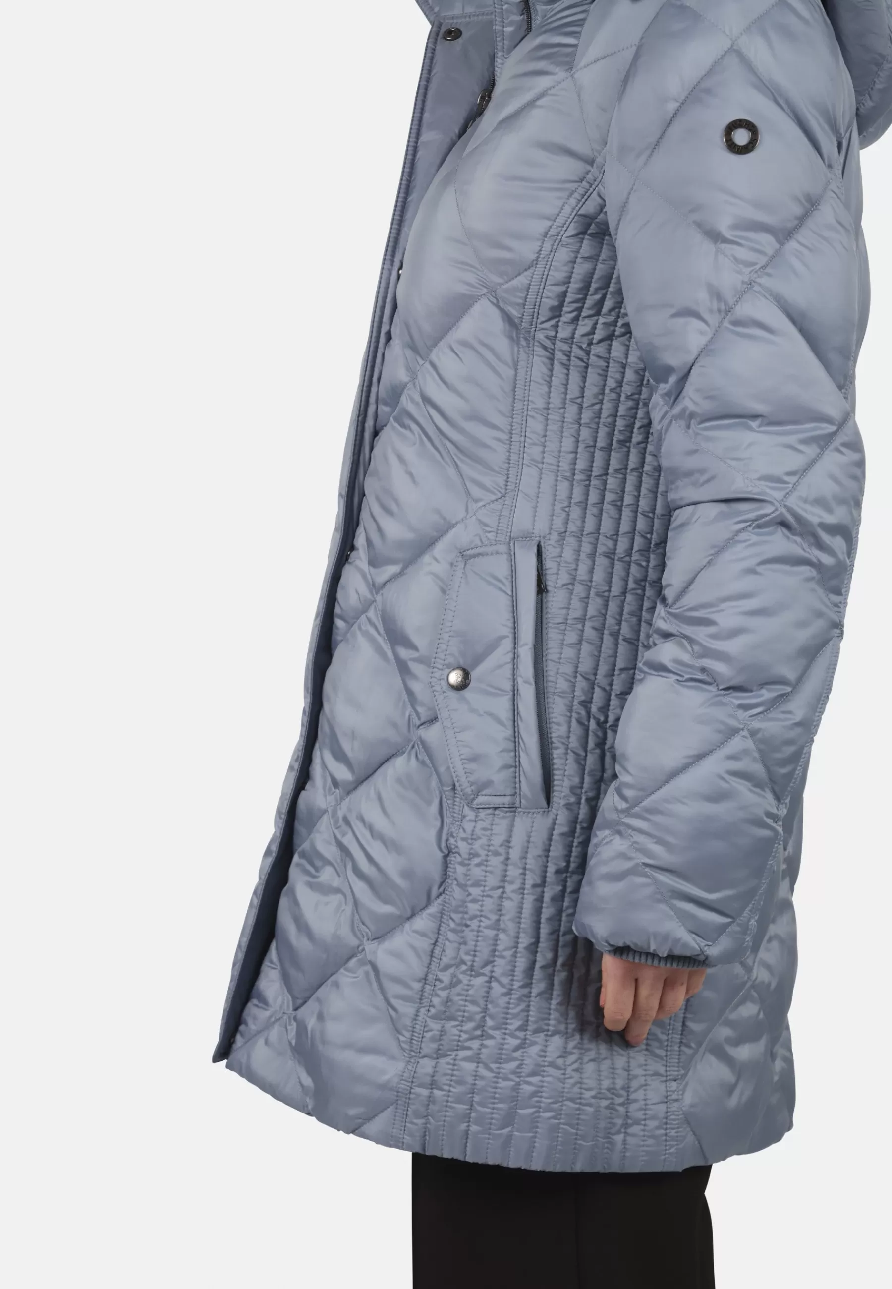 Femme FUCHS SCHMITT Thermore Mit Abnehmbarer Kapuze Diamantsteppung Und Pattentaschen - Manteau D'Hiver